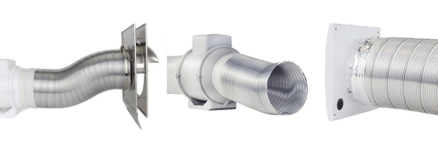 Das Aluflexrohr Dalap ALUDAP kann leicht an Ventilatoren und Lüftungsgitter angeschlossen werden.
