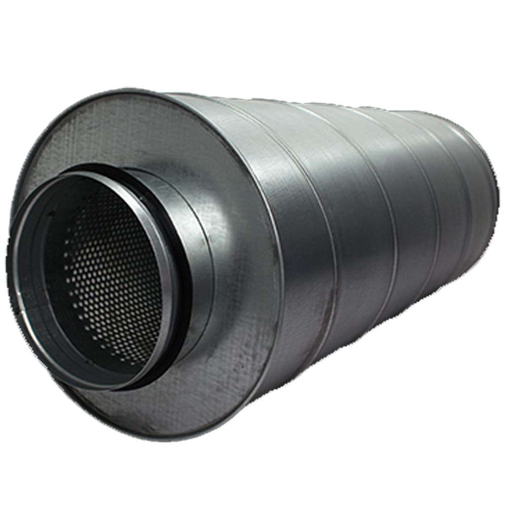 Ein Rohr-Schalldämpfer wie der Dalap Damper Ø 125 mm kann den Geräuschpegel um bis zu 20 dB(A) reduzieren.