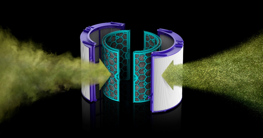 Luftreiniger Dyson Pure Hot+Cool HPO4 mit einem HEPA Filter mit Aktivkohle