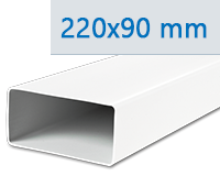 PVC Flachkanäle 220 x 90 mm = Ø 150 mm