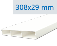 PVC Flachkanäle 308 x 29 mm = Ø 125 mm
