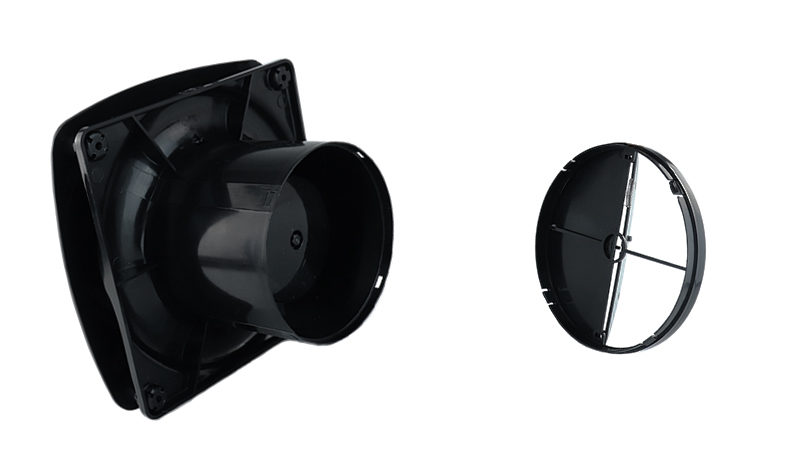 Der Ventilator Dalap ONYX ist mit einer abnehmbaren Kunststoff-Rückschlagklappe ausgestattet.