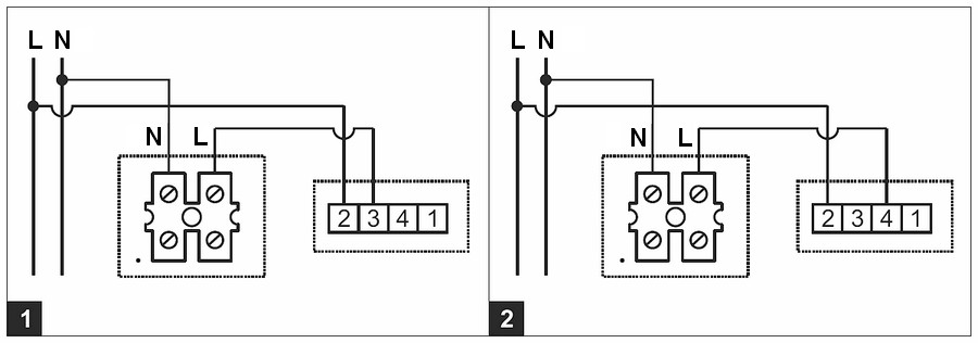 Der Moduswechsel erfolgt durch eine andere Verdrahtung innerhalb des RT-10 Thermostats (siehe Handbuch).