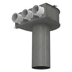 Deckenmontierte Verteilerbox aus Metall für Dalap Flexitech-Rohre Ø 63 mm, 3 Flansche