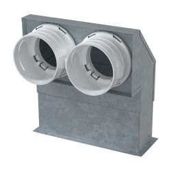 Wandmontierte Verteilerbox 90° aus Metall für Dalap Flexitech-Rohre Ø 90 mm