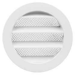 Dalap AVW Lüftungsgitter, weiß, für Fassade, Metall, mit Gitter und Flansch, Ø 80 mm