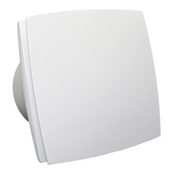 Ventilator mit weißer Frontplatte, Timer und Feuchtesensor Ø 125 mm, sparsam und leise